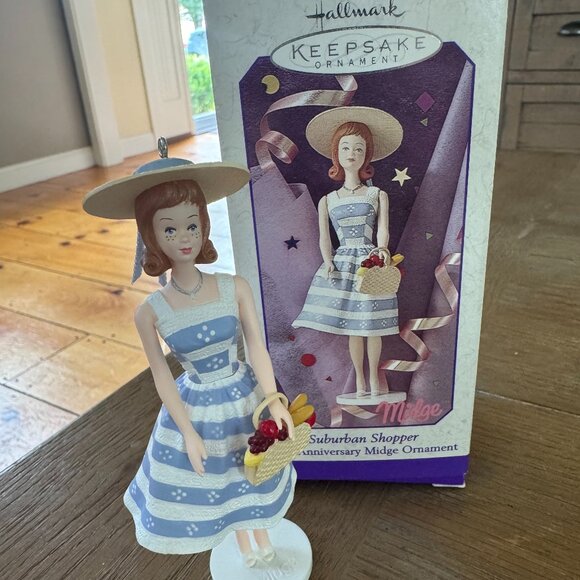 1998 Hallmark Keepsake Ornament Barbie's Bestie Midge Suburban Shopper - Picture 1 of 6